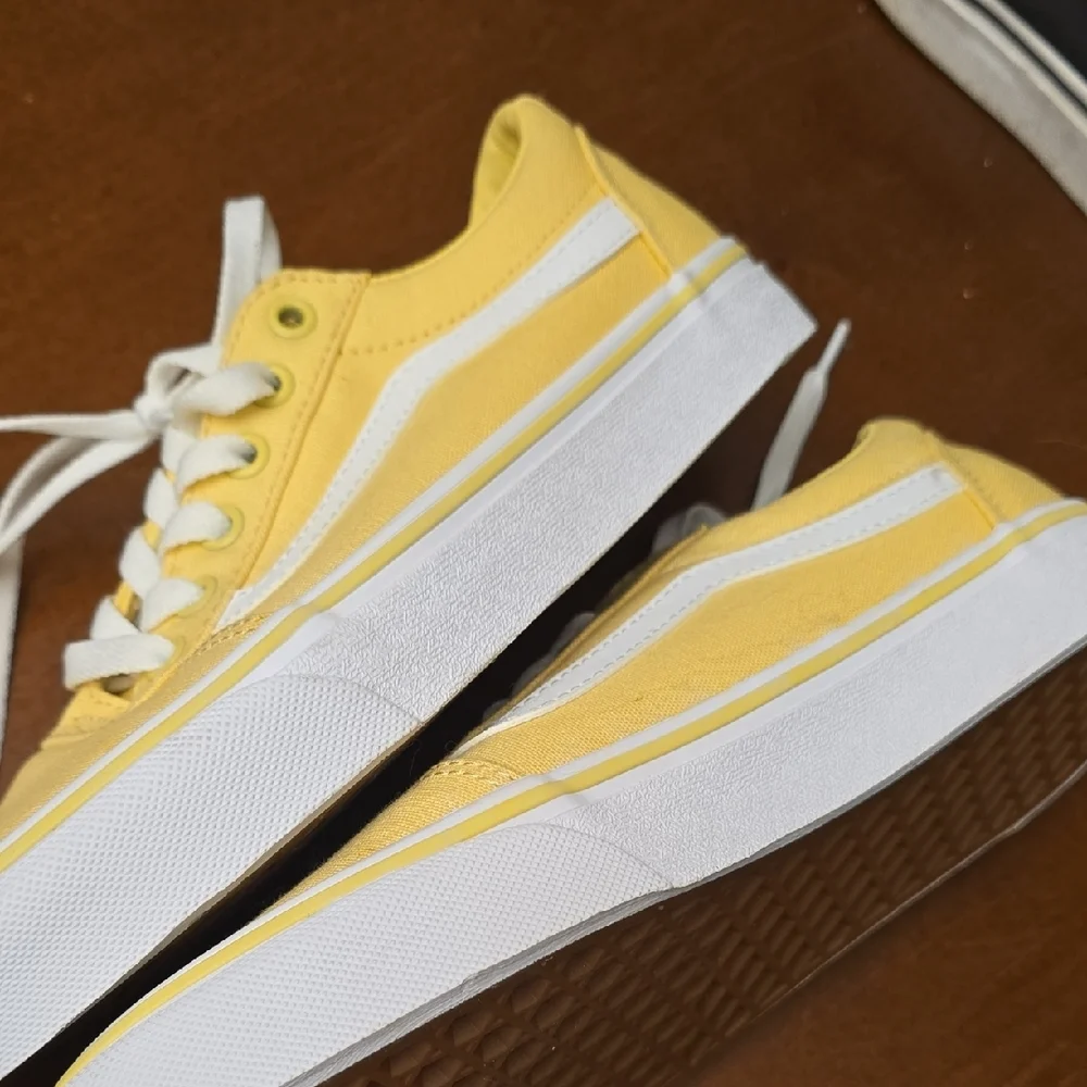 Yellow Canvas Sneakers with White Accents - Picture 8 of 9